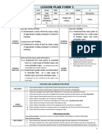 Lesson Plan Form 5: Teaching and Learning Strategies