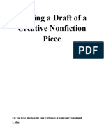 Writing A Draft of A Creative Nonfiction Piece