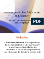 Modernism and Post Modernism in Literature