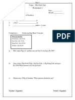 CBSE Class 5 Maths Worksheet-The Fish Tale