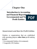 Chapter One: Introduction To Accounting and Financial Reporting For Governmental and Not-for-Profit Entities