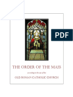The Order of The Mass: Old Roman Catholic Church
