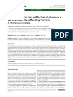 Patient Satisfaction With Clinical Pharmacy Services and The Affecting Factors: A Literature Review