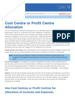 Cost Centre or Profit Centre Allocation