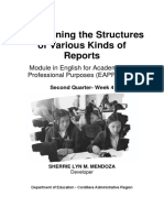 Determining The Structures of Various Kinds of Reports
