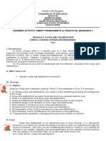 Department of Education: Learner Activity Sheet/Worksheets in Practical Research I