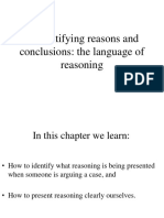 Identifying Reasons and Conclusions: The Language of Reasoning