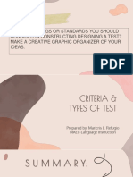 Criteria & Types of Test - REFUGIO M.