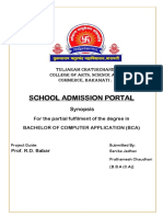 SCHOOL ADMISSION PORTAL Synopsis