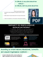 Introduction To Special Education Module 1 Basic Concepts On Special and Inclusive Education