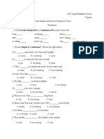 Present Simple and Continuous Worksheet