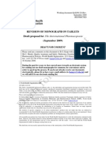 Revision OF Monograph ON Tablets Draft Proposal For (September 2009)