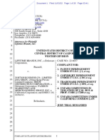 Lifetime Brands v. Zoetop Business - Complaint (Sans Exhibits)