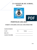 English Portfolio Class IX 2022-23 - Rough Draft