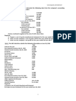 Cost of Goods Sold Statement - Practice Question