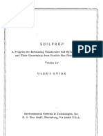 SOILPROP, A Program For Estimating Unsaturated Soil Hydraulic Properties and Their Uncertainty From Particle Size Distribution Data