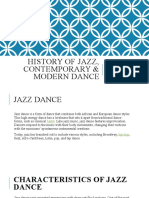 History of Jazz, Contemporary & Modern Dance