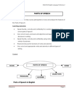 Topic 1 Parts of Speech: Learning Outcomes