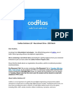 Pipeline - Coditas Fresher Recruitment FTE - 2023 Batch
