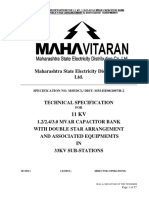 TECHNICAL SPECIFICATION FOR 11 KV, 1.2 - 2.4 - 3.0 MVAR CAPACITOR BANK WITH DOUBLE STAR ARRANGEMENT & ASSOCIATED EQUIPMENTS