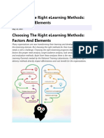 Choosing The Right Elearning Methods