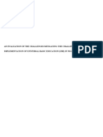 AN EVALUATION OF THE CHALLENGES MITIGATING THE IMPLEMENTATION OF UNIVERSAL BASIC EDUCATION Modish