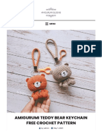 Amigurumi Teddy Bear Keychain Free Crochet Pattern Amigurumi