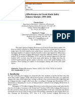 Hedging Effectiveness in Greek Stock Index Futures Market, 1999-2001