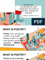 Elements Techniques and Literary Devices in Forms of Poetry