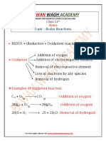 Redox Reaction Class 11th Chemistry Notes