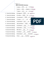 Metric Conversion Worksheet