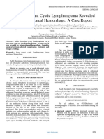 Adult Abdominal Cystic Lymphangioma Revealed by Intra Peritoneal Hemorrhage A Case Report