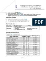 BCJ June 2023 Cambridge International Exam Fees