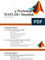 Training Workshop On MATLAB / Simulink: Ryan D. Reas