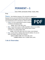 Experiments of DBMS 4semester