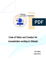 Code of Conduct For Anesthetists Working in Ethiopia To Be Sent