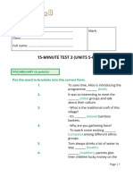 15-Minute Test 3 (Semester 1)