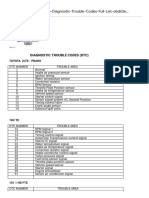 Toyota Diagnostic Trouble Codes Full List Obdii365