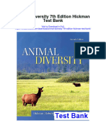 Animal Diversity 7th Edition Hickman Test Bank