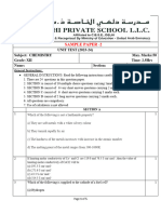 Unit Test Sample Paper - 2 Grade 12 Chemistry