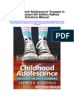 Childhood and Adolescence Voyages in Development 6th Edition Rathus Solutions Manual