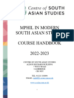 Cambrigde MPhil South Asia Reading Lists