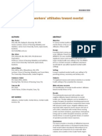 Mental Health Workers' Attitudes Toward Mental Illness in Fiji