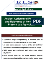 Ancient Agricultural Practices & Relevance of Heritage To Present Day Agriculture