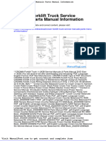 Crown Forklift Truck Service Manuals Parts Manual Information