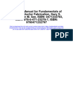 Solution Manual For Fundamentals of Semiconductor Fabrication Gary S May Simon M Sze Isbn 0471232793 Isbn 978-0-471 23279 7 Isbn 9780471232797