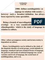 Sociolinguistics The Scope of Sociolinguistics