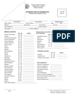 Entrance Health Examination Form 1