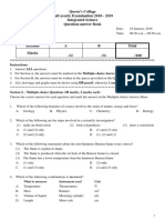 Queen's College Half-Yearly Examination 2018 - 2019 Integrated Science Question-Answer Book