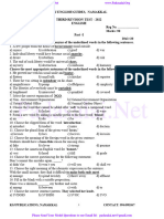 12th English - Question Paper For 3rd Revision Test 2022 - Namakkal District - PDF Download